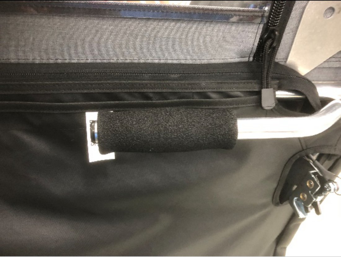 Foam grip sliding onto the interior door handle