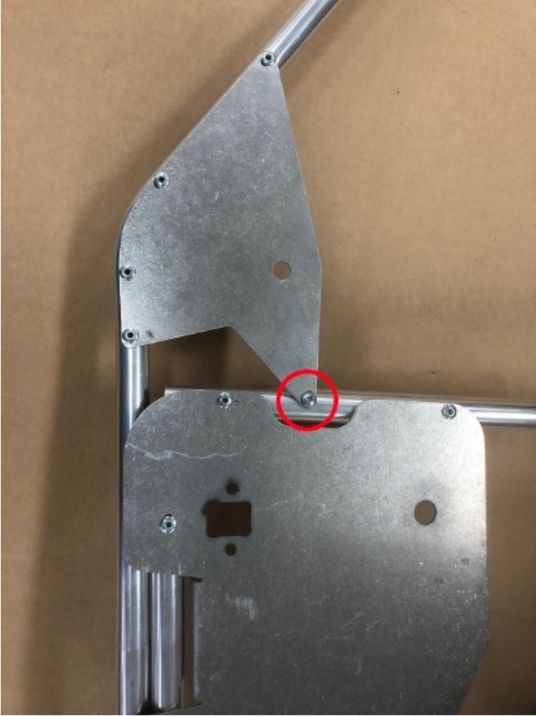 Self-tapping screw driven through the mirror mount plate into the door frame tube